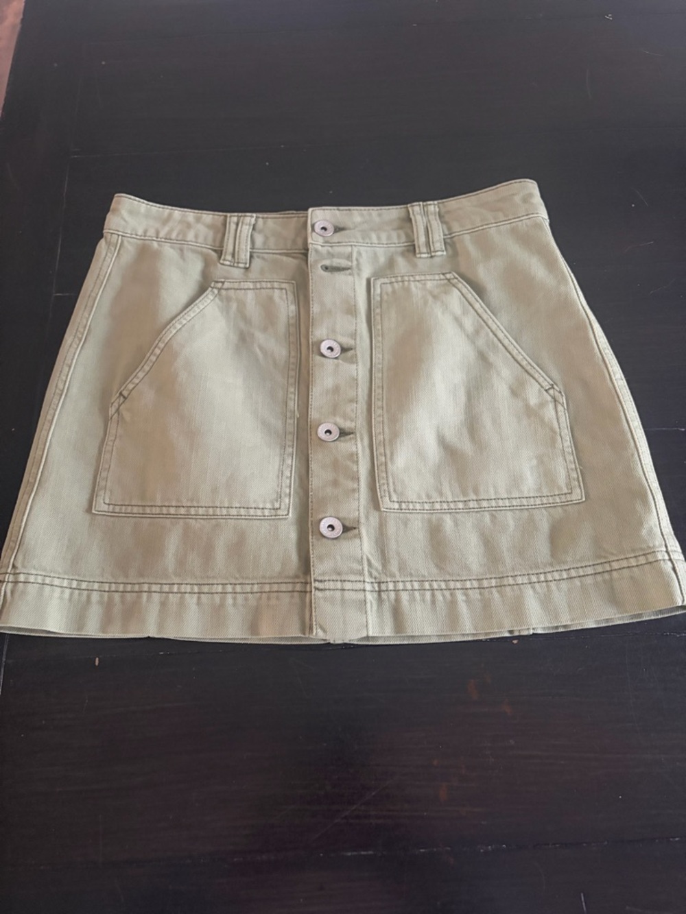 Sanctuary Olive Button-Front Mini Skirt